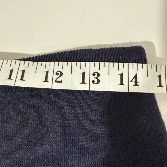 Eileen Fisher Petite Knit Midi Skirt Navy Blue Merino Wool Sz PSPS - Picture 5 of 6